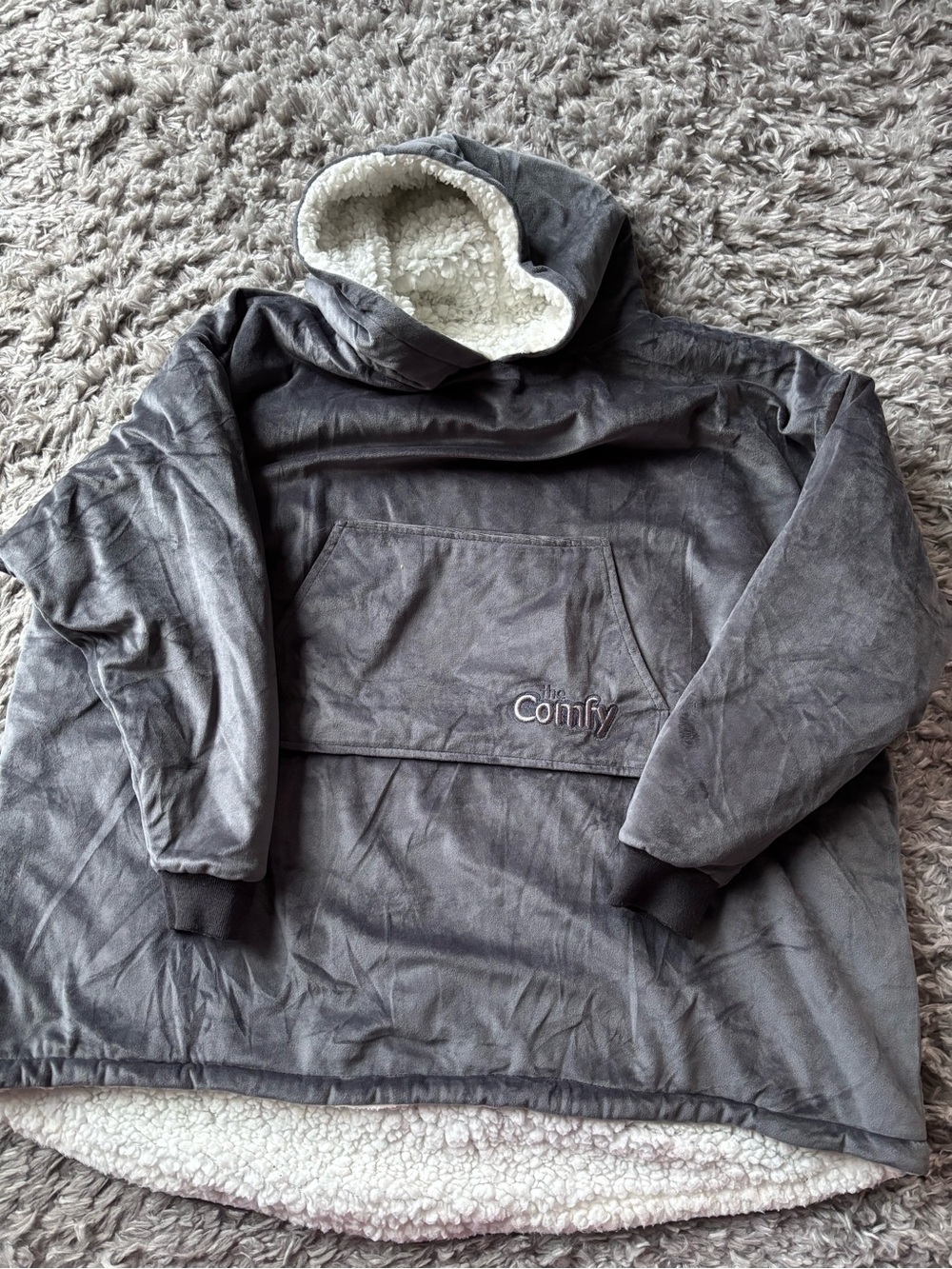 The Original Comfy Gray Sherpa-Lined Hoodie